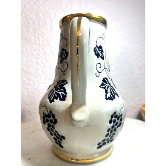 Vtg German Beer Stein Pitcher Gold Trim Embossed Original Thwalt Wein Aus Kuhlen - Picture 4 of 9